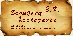 Brankica Krstojević vizit kartica